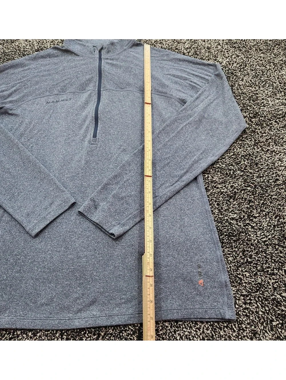 Mammut Men Elwha Dark Gray Grid Fleece Half Zip Long Sleeve Pullover Size Large